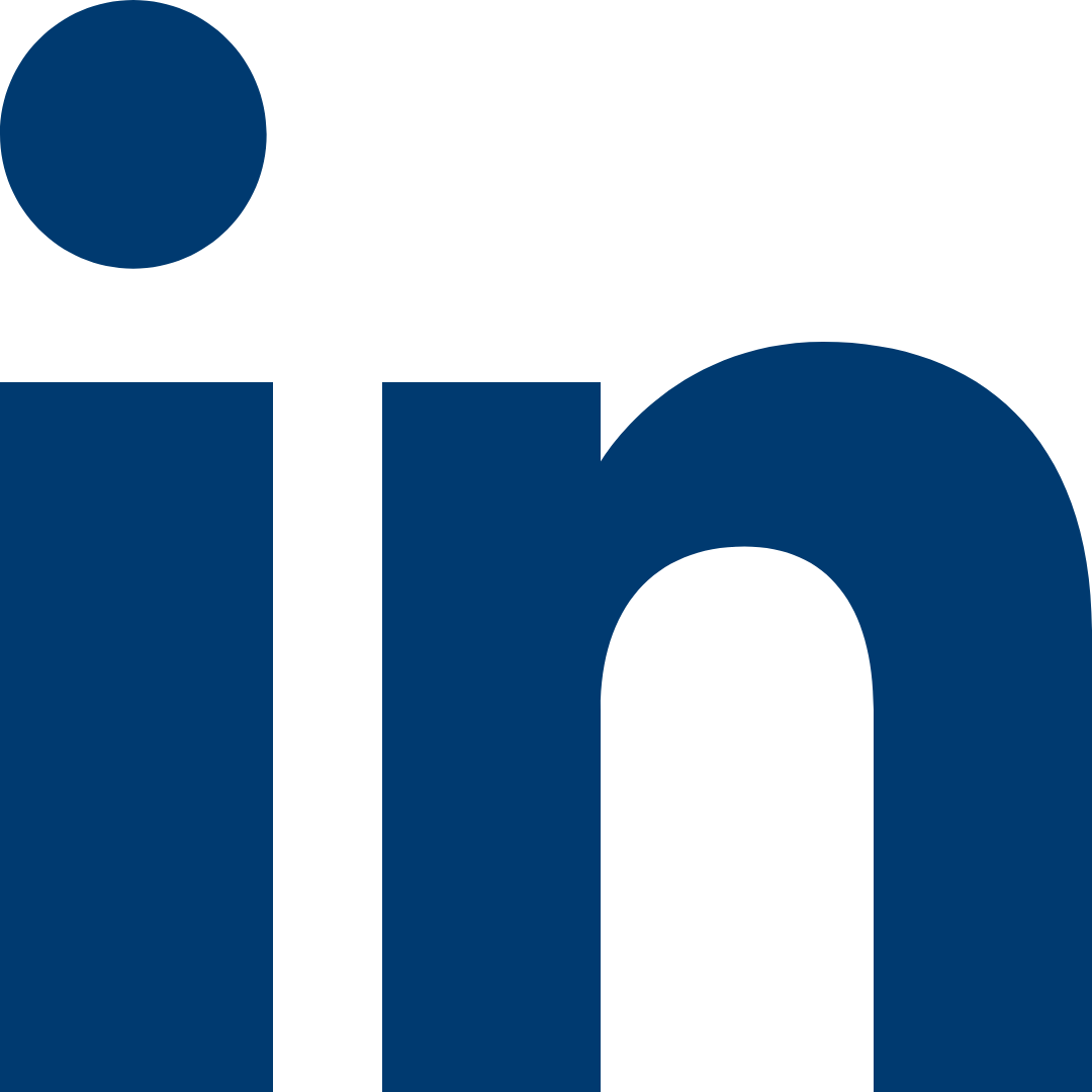 LinkedIn icon in dark blue